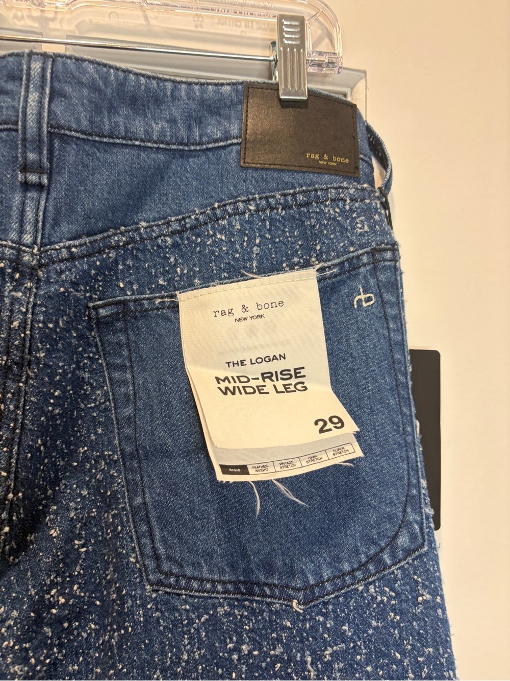 rag & bone Blue Speckled Wide Leg Jeans - Picture 6 of 6